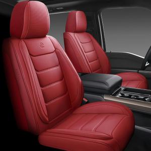 Full Coverage Faux Leather Car Seat Covers Full Set,Automotive Seat Covers for Cars,SUVs Pick-up Truck, Car Seat Cushion, Wine Red Seat Covers,Front Seat Cover,Car Seat Protector