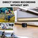 No WiFi Security Camera, 1080P Mini Spy Camera, Built-in 32GB TF Card,Photoshoot, 360 Rotating Bracket, Night Vision, Mini Cameras for Cycling, Travel Indoor Outdoor Security(Black)