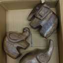 Tapeera 3 Elephant Figurines Centerpiece - Cute Decor and Gifts for Women - Wood Statue Home Sculpture - Bathroom and Office Decorations