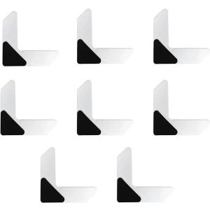 iPrimio Rug Gripper - Pack of 8 Secure Rug Corner Grippers for Indoor and Outdoor Use - Helps Prevent Curling and Slipping - Ideal Carpet Tape to Keep from Curling - 7.5 x 7.5 Inch - White