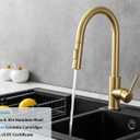 Havin Gold Kitchen Faucet with Pull Down Sprayer, High Arc Stainless Steel Material, with cUPC Ceramic Cartridge,Without Deck Plate,Fit for 1 Hole Kitchen Sink or Laundry Sink,Brushed Gold,HV501G