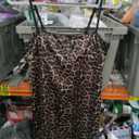 SHENHE Women's Leopard Dress Spaghetti Strap Animal Print A Line Flare Mini Cami Dress, S