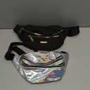 Frienda 2 Pieces Holographic Fanny Pack for Women Colorful Sport Waist Bag Pack (Silver, Purple)