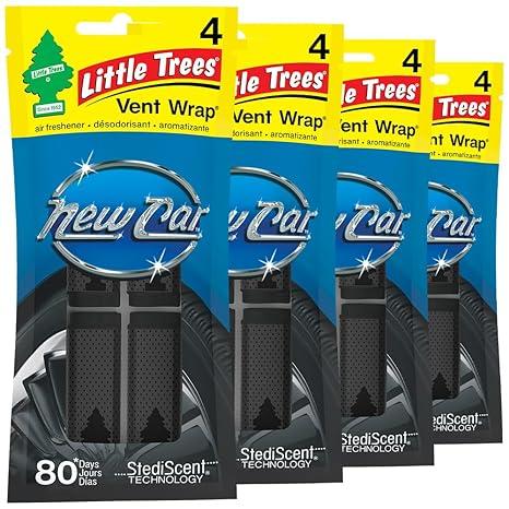 LITTLE TREES Car Air Freshener. Vent Wrap Provides Long-Lasting Scent, Fresh Shave Pack Of 4