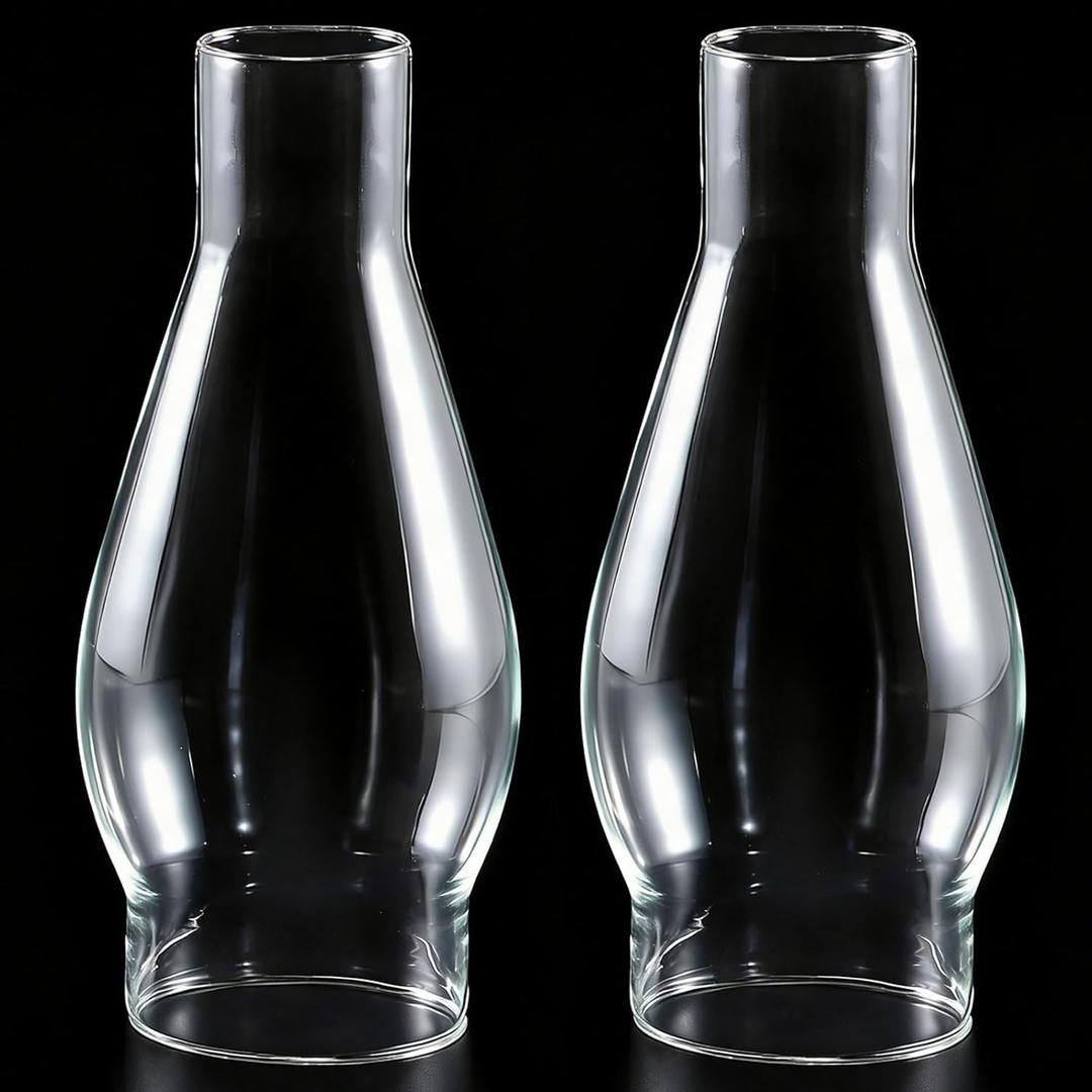 2 5/8 Inch 7.75 Inch Clear Glass Oil Lamp Chimney for Rayo & Central Draft Burners on Vintage and Antique Style Globes Fixture Replacement Globes & Shades