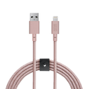 Native Union Belt Cable USB-C to Lightning - 10ft Ultra-Strong Reinforced Cable [MFi Certified] for iPhone 14, Phone 14 Plus, iPhone 14 Pro, iPhone 14 Pro Max, iPhone 13 and Earlier (Rose)