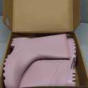 DKSUKO Women's Mid-Calf Rain Boots Garden Boots Waterproof Rubber Boots (7, Pink)