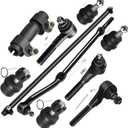 SCITOO 10pcs Front Suspension Kit Lower Upper Ball Joint Inner Outer Tie Rod Ends Adjusting Sleeve Fit 1991-2001 For Jeep For Cherokee 1991-1992 Comanche