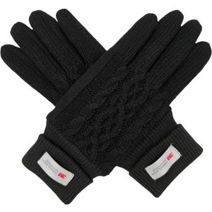BRUCERIVER Womens Winter Touchscreen Knit Glove With Thinsulate Lining Cabel design Rib Cuff (Black)