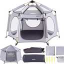 Asweets 4 in 1 Pop Up Playpen Indoor and Outdoor Portable, Lightweight Baby Playpen with Travel Bag,Baby Beach Tent and Play Toddler Play Yard Canopy