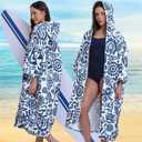 Surf Poncho Men & Women Towel Poncho Adult with Hood, Wearable Towel, Unisex-Adult