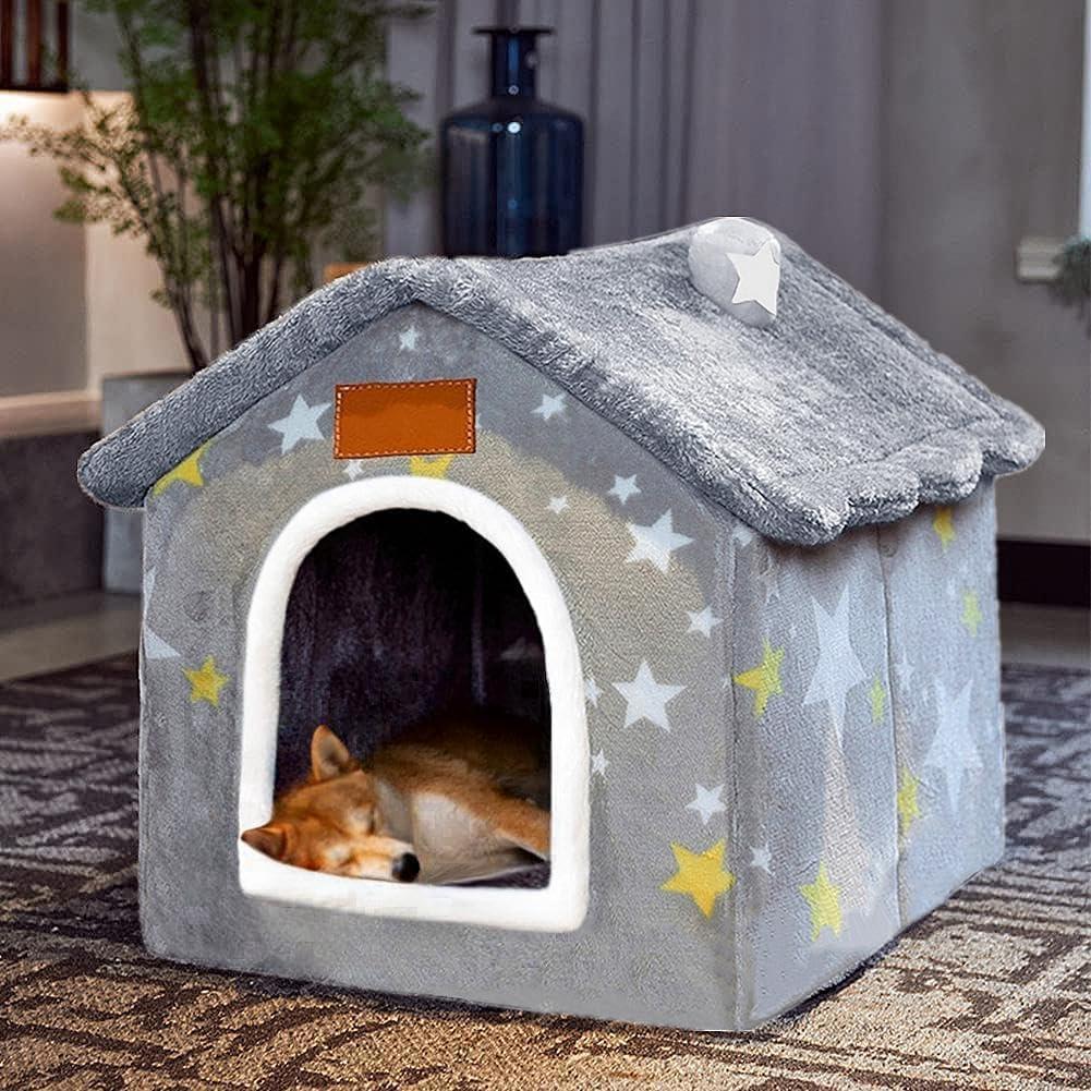 BXEBUI Dog House Indoor Memory Sponge, Foldable Dog House Kennel Bed Mat with Cushion for Small Medium Large Dogs Cats, Winter Warm Cat Nest Puppy Cave Sofa Pet Products (XL)