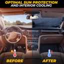 Windshield Sun Shade for Tesla Model 3 and Y - Size (56" x 36"), Premium 280T Reflective Sunshade, Heat Shield, UV Protection Foldable Front Window Sunshade with Storage Pouch, Tesla Car Accessories