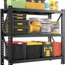 Garage Shelving 1800LBS Heavy Duty Shelving Units and Storage Shelves Adjustable 3 Tier Metal Shelving for Kitchen,Utility Room and Basement, 24" D x 47.24" W x 51.2" H, Black