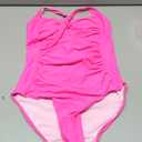 Aqua Eve One Piece Bathing Suit for Women Tummy Control Swimsuit Slimming Vintage Swimwear Halter Hot Pink M