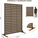 HDPE Outdoor Privacy Screen 72" H x 47.2" W Freestanding Room Divider with Metal Base, Weatherproof Waterproof Sunscreen Rustproof Partition Screen for Patio Backyard Pool Balcony, Brown