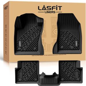 LASFIT Floor Mats for Jeep Renegade 2015-2023 | All Weather, TPE, Custom Fit, Car Mats, Floor Liners, 1st & 2nd Row, Black