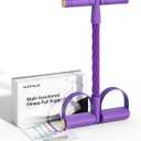 Pedal Resistance Band with Handle,6-Tubes Elastic Pull Rope Fitness Foot Pedal Resistance Bands for Women Girls Bestie Yoga Pilates Exercise Legs Calves Waist Arms Abdomen (purple)