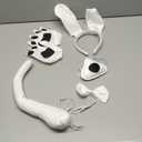 5Pcs Puppy Dog Ears Costume Set Long Ears Headband Bowtie Nose Tail Paw Glove Costume Floppy Animal Cosplay Accessories Adult