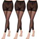 WAKUNA 3 pairs 20D Women's Sheer Footless Tights,Sheer Legging and Dance Compression Pantyhose for women S-XL (Black)