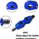 2PCS 4 in 1 Copper Tube Cleaner Battery Terminal Brush Dual Head Battery Wire Brush Deburring Inner Outer Brush Rust Removal Brush for Air Conditioner Water Heater Ducts Copper Tube Cleaning