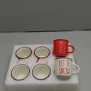 Suttmin 6 Pcs Christmas Gifts Mini Coffee Mug Hot Cocoa Mini Coffee Cups for Tiered Tray Decor Red White Xmas Hot Chocolate Decor for Winter Christmas Table Centerpieces Housewarming Gift