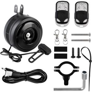 JUSTDOLIFE 125Db Bike Electric Horn Rechargeable Bicycle Alarm Bells Loud Bike Horns for Adults Waterproof Motorcycle Horn Anti-Theft Vibration Alarm for Road Mountain Bike|Motorcycle|Scooters
