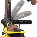 Woodskil 4.3A Belt Sander, 4 x 36 in. Belt & 6 in. Disc Sander, Double Dust Exhaust Port, Steel Base, 2Pcs Sandpapers Included