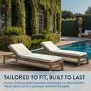 California Umbrella Outdoor Chaise Lounge Cushion, 24 x 78 Inch, Premium Outdoor Memory Foam, Fade Resistant, Solstice Olefin Fabric, Patio Lounger Cushion with Fabric Ties, White