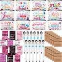 Sabary 48 Pcs Nurse Appreciation Gifts Set 12 Nurse Makeup Cosmetic Bag 12 Notebooks Pocket Journal 12 Doctor Nurse Ballpoint Pens 12 Stethoscope Rn Bracelet for Nursing Students School (Stylish)