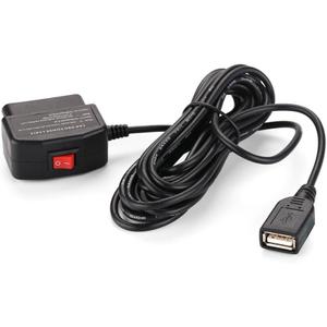 Universal OBD Power Cable for Dash Camera,24 Hours Surveillance/Acc Mode with Switch Button(USB Port)
