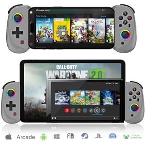 arVin Gamepad Controller for iPad/iPad Mini/iPad Air/Samsung Galaxy Tab/Huawei MatePad/Yoga Tab/iPhone 15/14/Android Phone/PC/Switch/PS4 -Play Xbox Cloud Gaming/PS Remote Play/Steam Link/Call of Duty (D8, Grey)