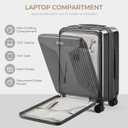 Carry on Luggage Top opening Suitcases, Expandable with Cup Holder and USB Charging Port,Lightweight with Front Pocket Rolling Suitcases with Spinner Wheels, 20 Inch