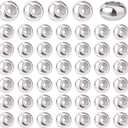 DICOSMETIC 50Pcs Stainless Steel Slider Beads Metal Stopper Beads 6mm Adjustable Bead Rondelle Spacer Bead with Rubber Inside for Bracelets Jewelry Making, Hole: 1.2mm