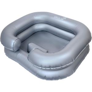 Circa Air Inflatable Hair Washing Basin For Bedridden - Wash Hair In Bed With Shampoo Basin. Portable Shampoo Bowl With Pillow For Extra Comfort. The Perfect Inflatable Sink For Locs Detox (Silver)