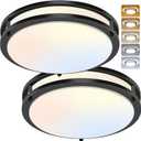 12Inch 3800LM Flush Mount LED Ceiling Light Fixtures, 36W, Black, Dimmable, Color Temperature Changeable, Suitable for Kitchen, Bathroom, Bedroom, Living Room, Dining Room, Black, 2 Packs