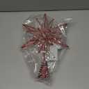 Large Christmas Star Tree Topper with 20 LED Lights, Glitter Star Tree Topper Sparkle Xmas Treetop Ornament for Christmas Trees Party Holiday Decorations(13 Inch,Red)