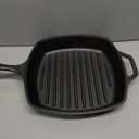 Lodge Square Cast Iron Grill Pan 10.5 Inches - Pre-Seasoned Square Skillet - Ridged Burger Grill Pan - Even Heat Distribution - PFAS-Free Non-Toxic Cookware