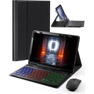 Case Keyboard for Tab A9+ Plus Tablet 11" Samsung Galaxy Tab A9+ 2023 11-inch Dazzle Magic Keyboard Backlit Built-in Pencil Holder with Mouse Black (SM-X210/X215/X216/X218)
