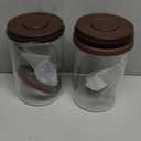 Ground Coffee Glass Container Airtight 10 oz  Pop Top Ground Coffee Canister with CO Valve, 0.63lb Coffee Bean Container, UV Resistant