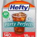 Hefty Party Perfect Clear Plastic Cups, 18 Ounce, 140 Count