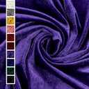 HOTGODEN Stretch Velvet Fabric by The Yard: Purple 63" Wide 5 Yards 95% Polyester 5% Spandex Velvet Fabric for DIY Sewing, Upholstery, Apparel, Costume, Craft