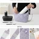 Lunch Bag Lunch Tote for Women, Insulated Lunch Box with Adjustable Strap, Leakproof Cooler Bag High Capacity Food Lunch Container for Work, Office, Picnic, Light Purple