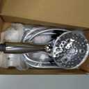 High Pressure Handheld Shower Head, 10-Setting Showerhead, 4.7Detachable Showerhead Set with 5ft Hose, Adjustable Bracket and Built-in Power Wash to Clean Tub, Tile & Pets - Polished Chrome