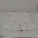 YTD Men's 2 Pieces Set Short Sleeve Henley Shirts and Shorts Texture Summer Beach Vacation Outfits (Large, White)