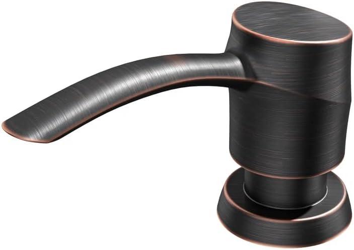 SAMODRA Kitchen Sink Soap Dispenser,Lotion Dispenser,ABS Dispenser Built-in Pump Oil Rubbed Bronze Head with 11 oz PET Bottle, Refill from Top