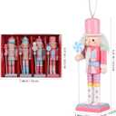 IMIKEYA Christmas Nutcracker Figure: 4PCS Wooden Nutcracker Hanging Christmas Nutcrackers Ornament Decoration Nutcrackers Ornament Xmas Decor Xmas Tree Ornaments Set