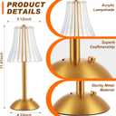 Liliful 12 Pcs Cordless Table Lamp Rechargeable Touch LED Small Gold Portable Battery Operated USB-c Desk Lamp 3 Color Dimmable for Bedroom Living Room Dining (Gold,Rose Style)