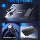4K HDMI Splitter 1 in 2 Out with Power Adapter and 4Ft Hdmi 2.0 CableMirror 1 Source Screen to 2 Display Devices-Not for Extended Display, 1x2 HDMI Splitter Compatible with PS4, HDTV, Monitor