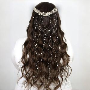 Flower Crowns for Women, Floral Pearl Crown Veil Headhand for Wedding Bridal Festival Photography Hair Accessory Flower Crown for Girls (2, Adjustable) (24 Count (Pack of 1))